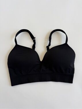 Athleta Black Seamless Wireless Comfort Bralette Bra Top Size S